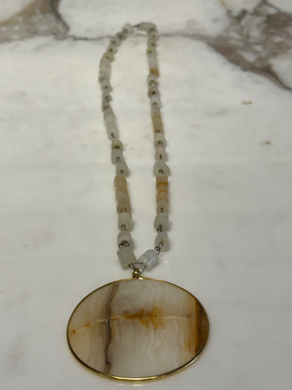 70s Vintage Agate Pendant Necklace - Picture 10 of 13